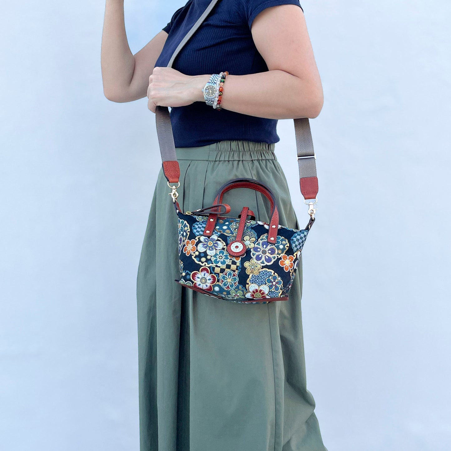 【Limited Edition】NISHIJIN | Nishijin-ori Mini Handbag (Colorful Flowers)