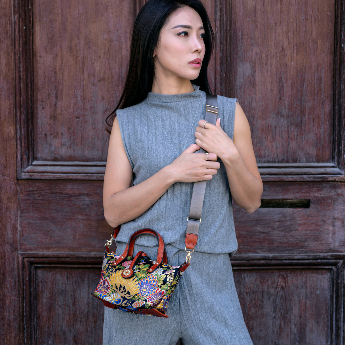 【Limited Edition】NISHIJIN | Nishijin-ori Mini Handbag (Deep)