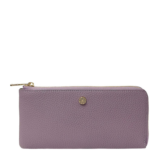 【New Arrival】NNM GOODS | Leather Zip Long Wallet (Lilac)