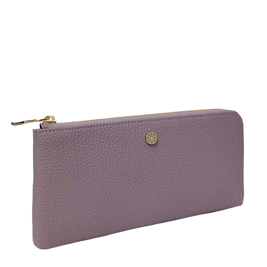 【New Arrival】NNM GOODS | Leather Zip Long Wallet (Lilac)
