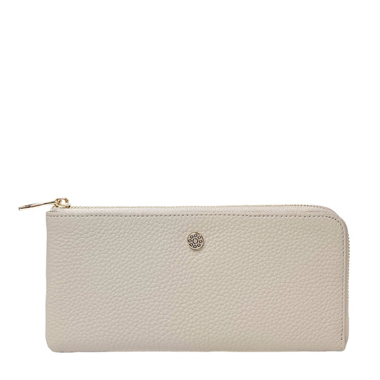 【New Arrival】NNM GOODS | Leather Zip Long Wallet (Light Gray)